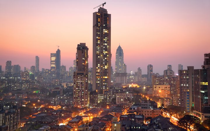Panoramic view of south central Mumbai, India