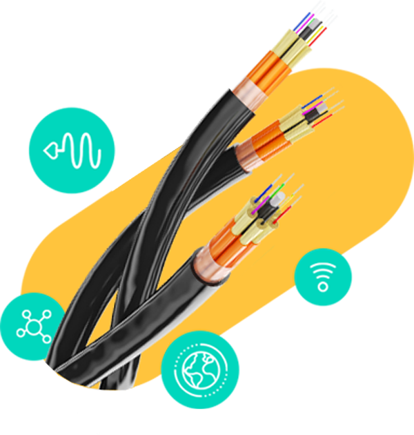 Fibre cable and icons