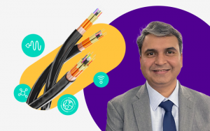 Vivek with fibre cable imagery